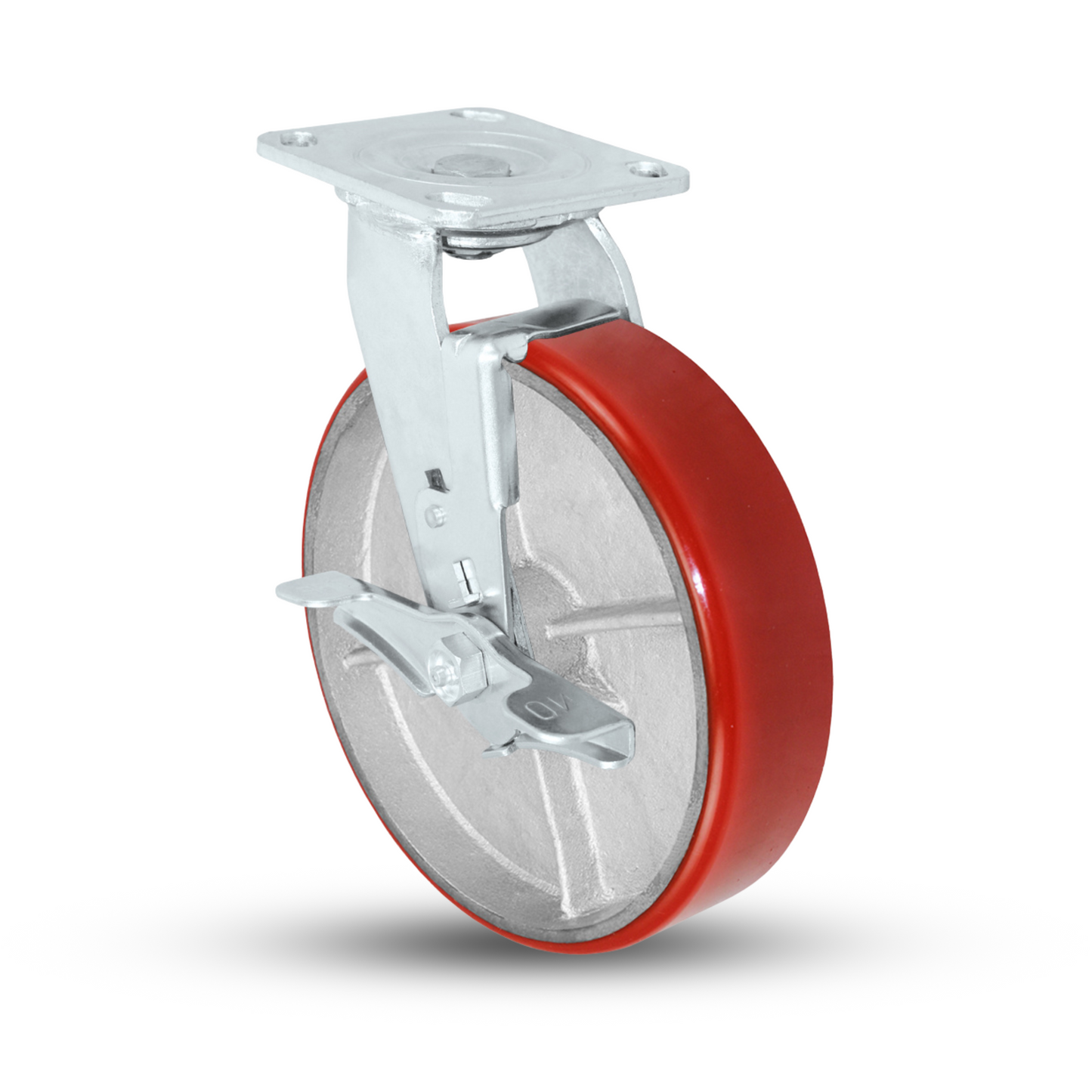 8" x 2" Polyurethane on Iron Swivel Caster