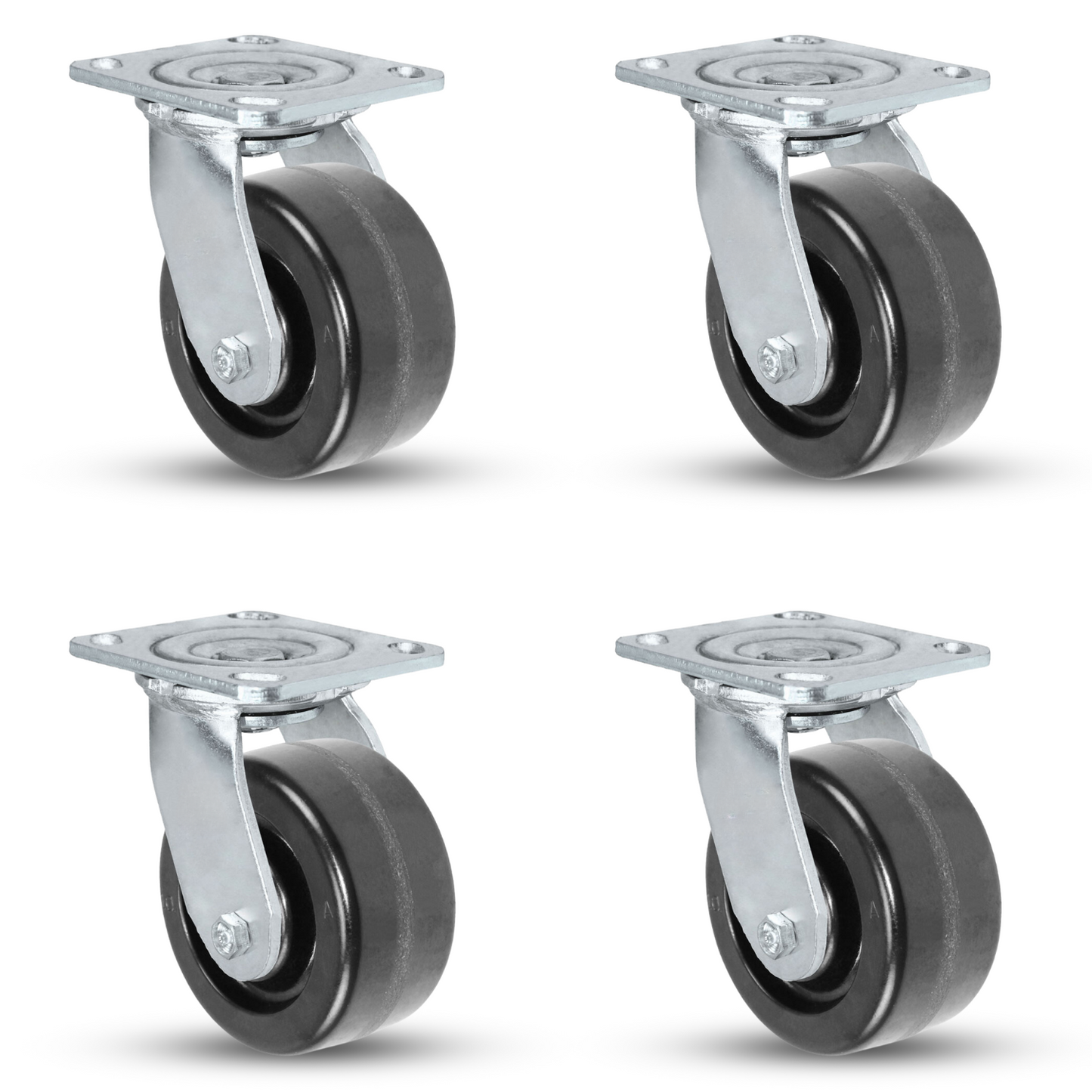 4" x 2" Phenolic Caster Set | 4 Swivels