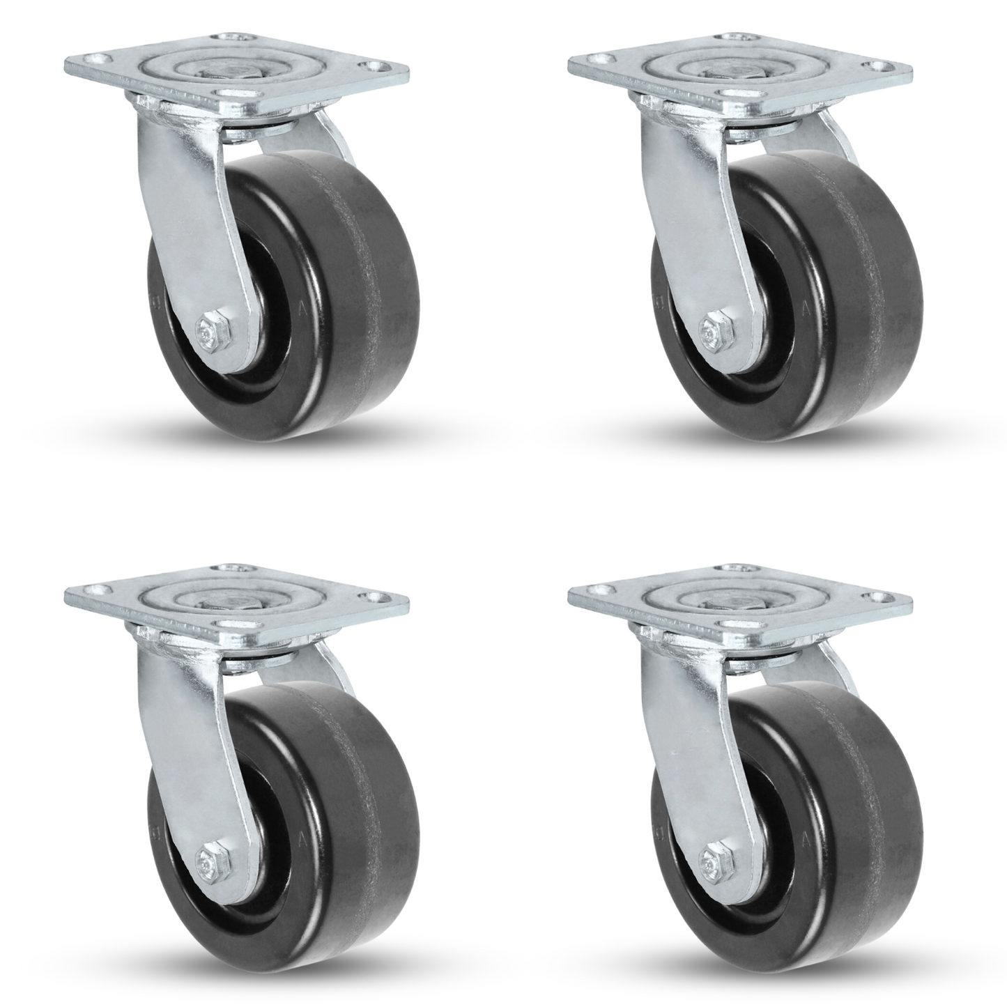 4" x 2" Phenolic Casters Set | 4 Swivels