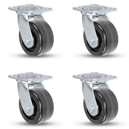 4" x 2" Phenolic Caster Set | 4 Swivels