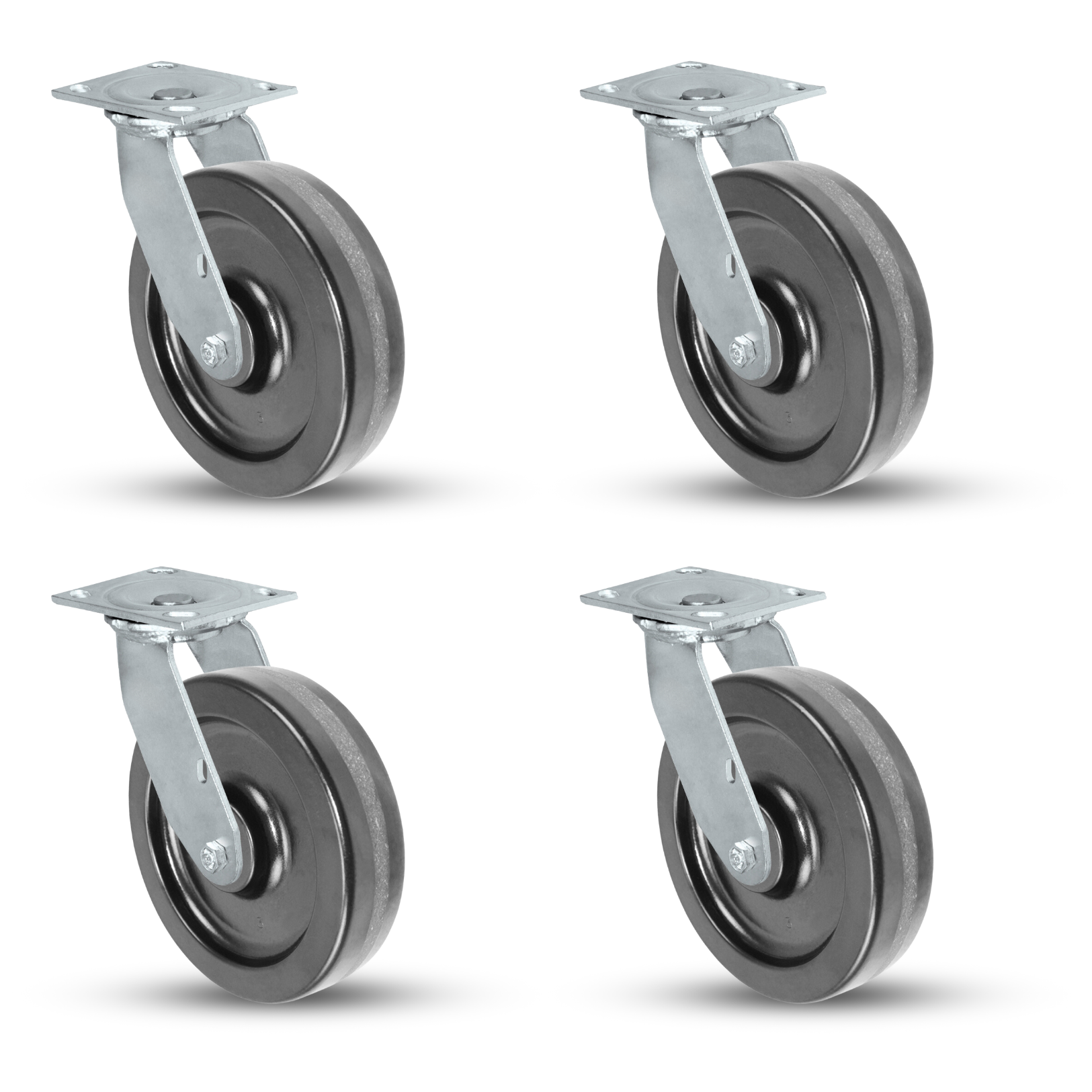 8x2 Swivel Caster Set of 4 | Phenolic Wheel | Heavy-Duty 4000 lbs ...