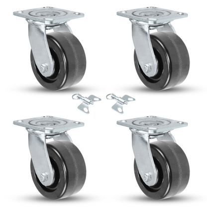 4" x 2" Phenolic Caster Set | 4 Swivels