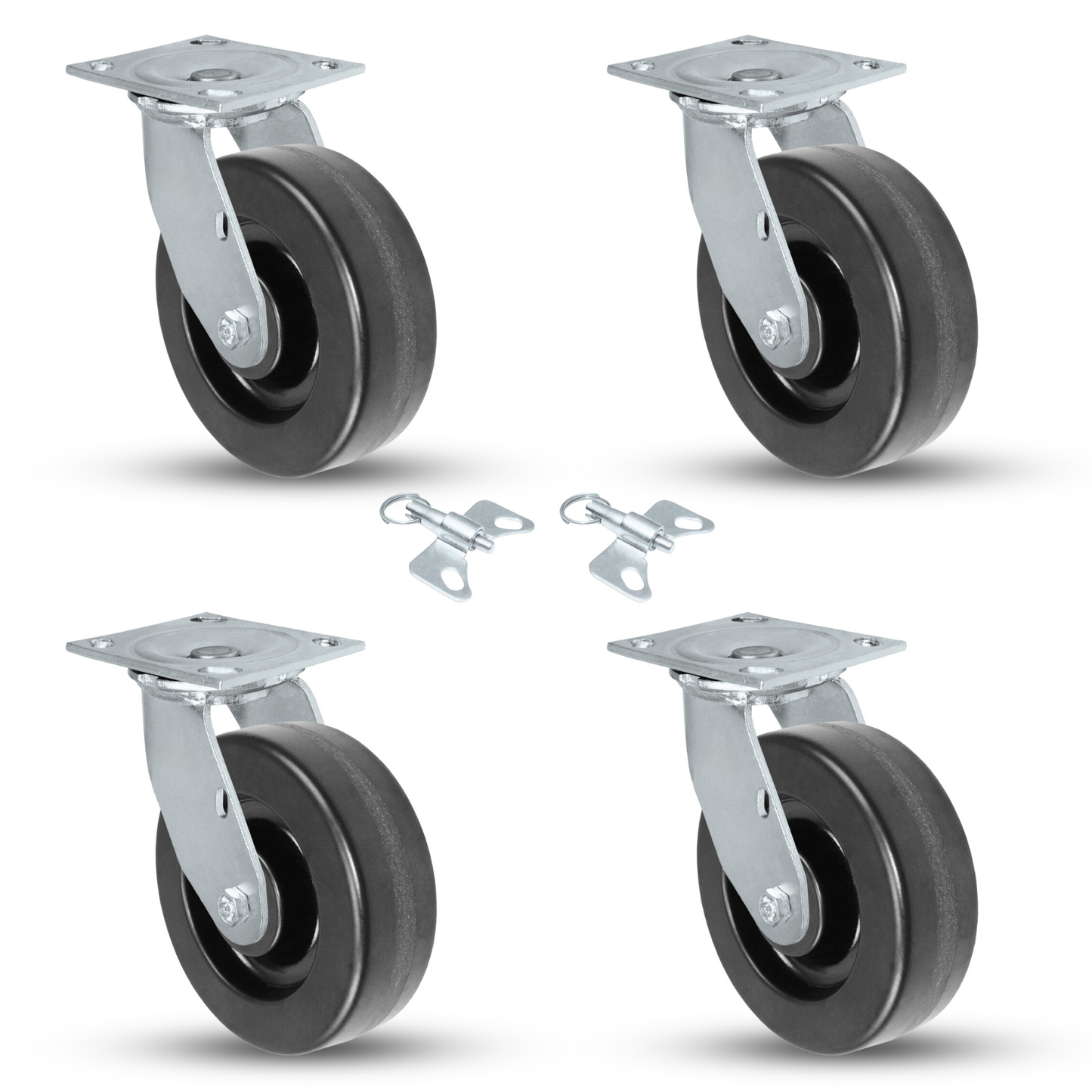 6x2 Swivel Caster Set | Heavy-Duty 3600 lbs | Phenolic Wheels 6x2 Swivel Caster Set | Heavy-Duty 3600 lbs | Phenolic Wheels