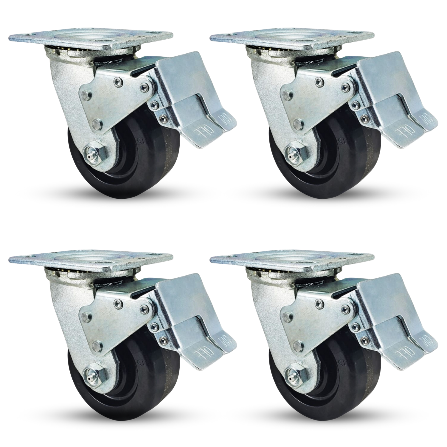 4x2 Total Lock Caster Set - Heavy Duty Swivel Casters | 3200 lbs ...
